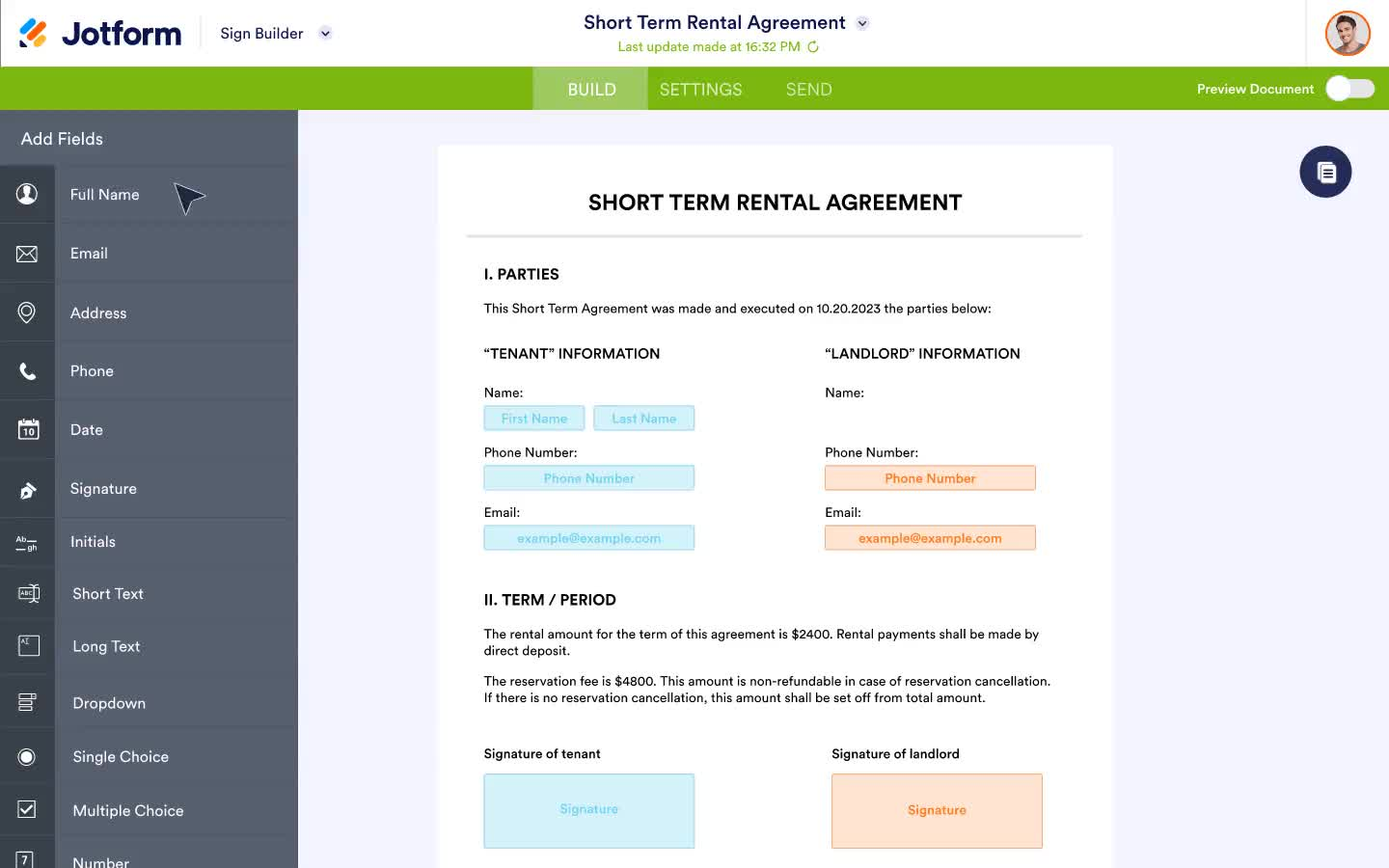 Jotform Sign screenshot - 10 bästa kostnadsfria programvarorna för e-signaturer – granskade 2026