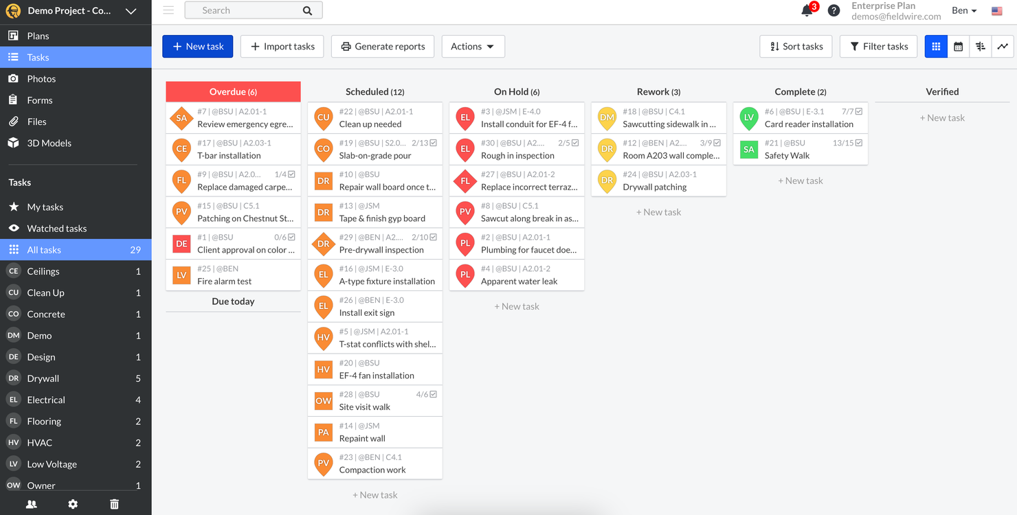 Fieldwire screenshot - 10 alternativa verktyg till Buildertrend för byggbranschen 2026
