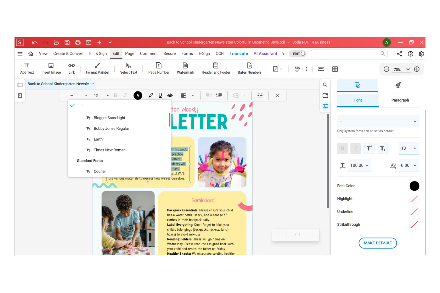 Soda PDF screenshot - De 10 bästa programmen för dokumentjämförelse – granskade 2026