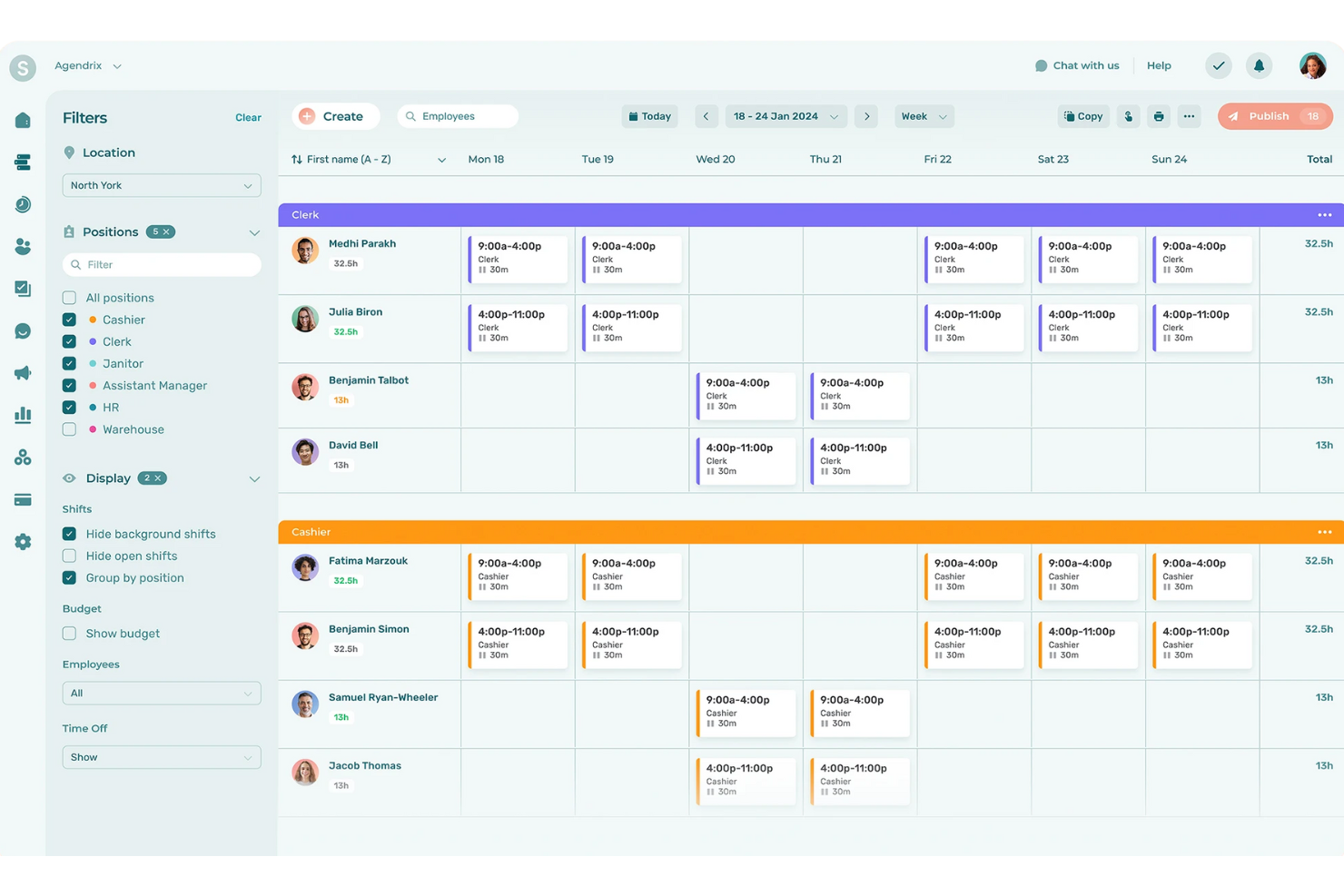 Agendrix screenshot - 10 bästa Connecteam-alternativen för arbetsstyrkan 2026