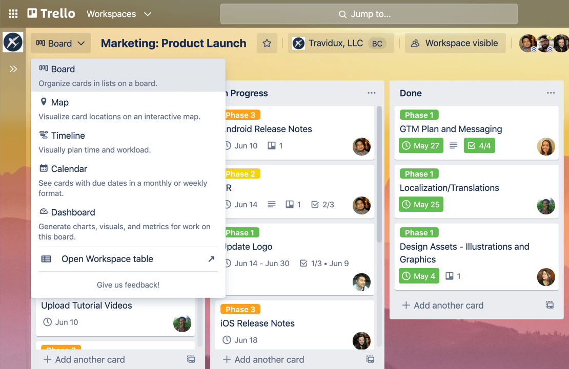 Trello screenshot - 10 bästa alternativen till Redmine för projektteam 2026