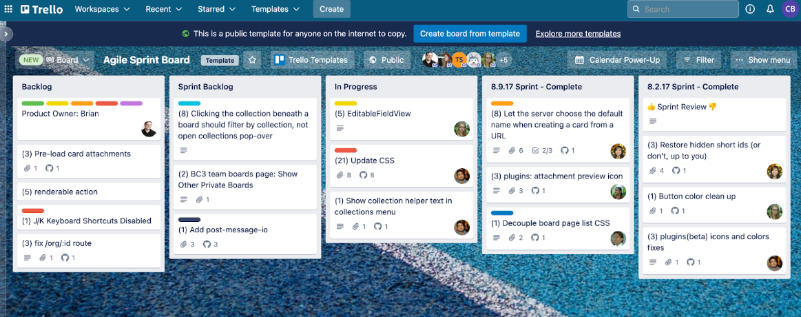 Trello screenshot - 10 bästa instrumentpanelerna för företagsprojektledning för 2026
