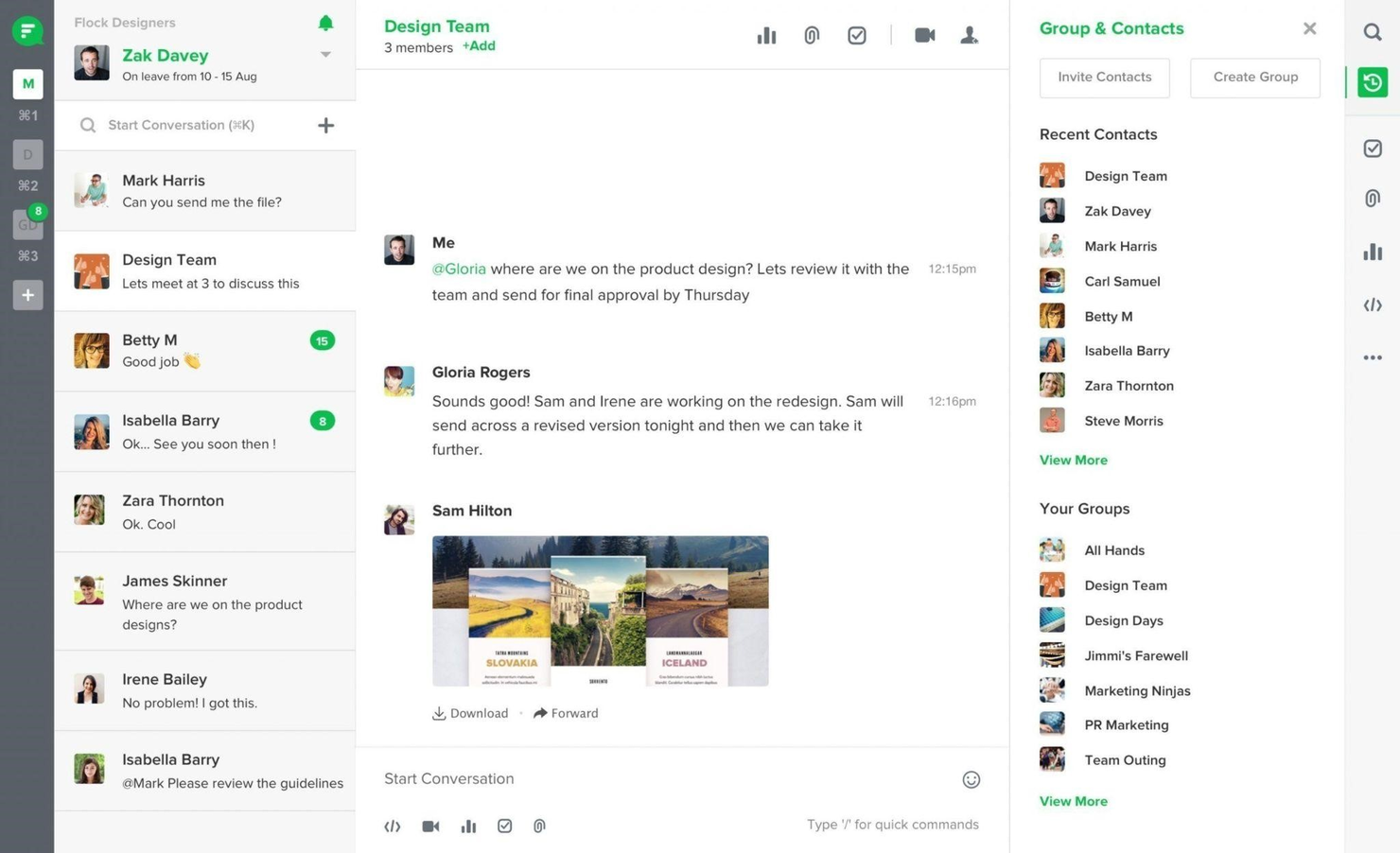 Flock screenshot - 10 bästa samarbetsverktygen för team – granskade för 2026