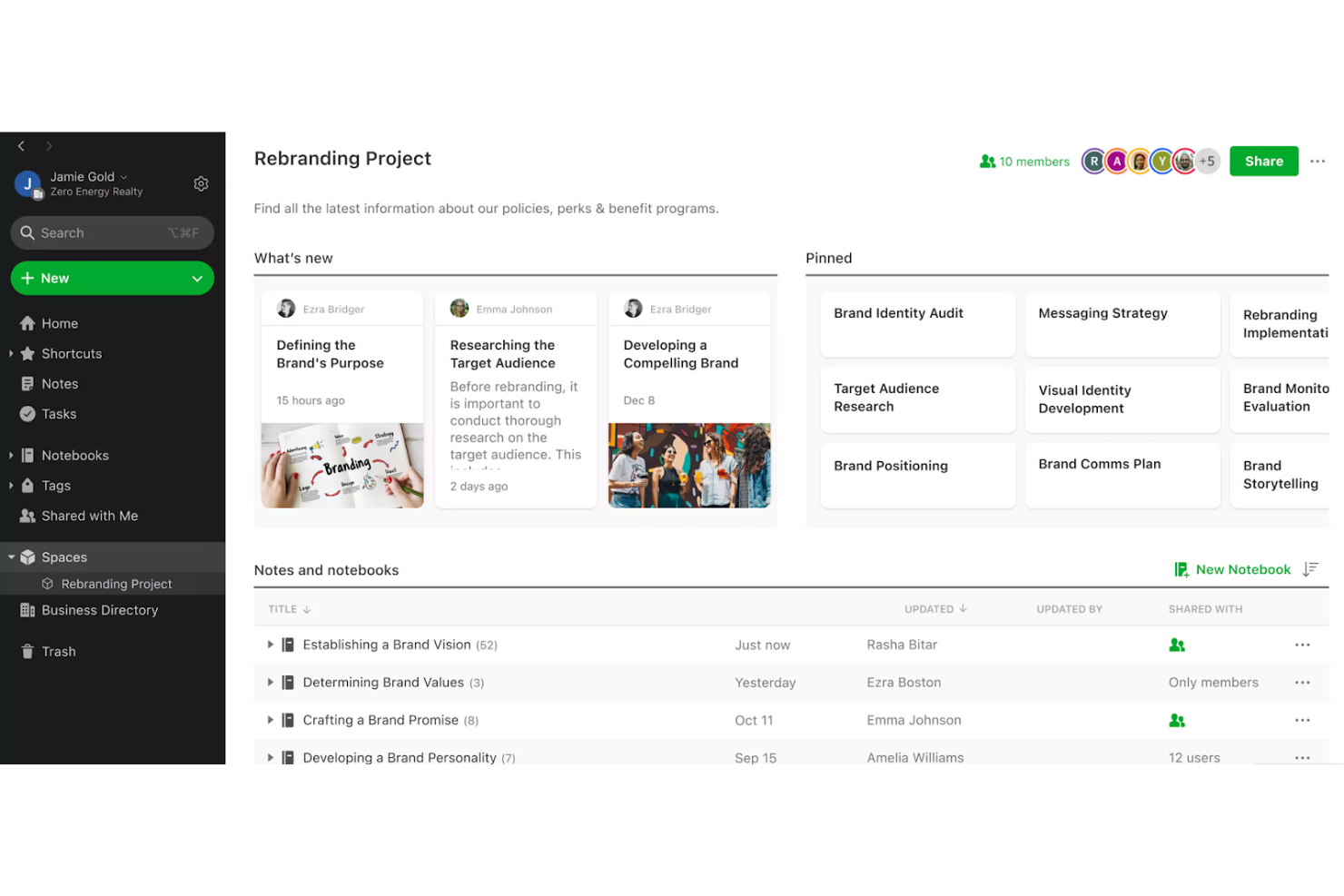 Evernote screenshot - 10 bästa samarbetsverktygen för företag granskade för 2026