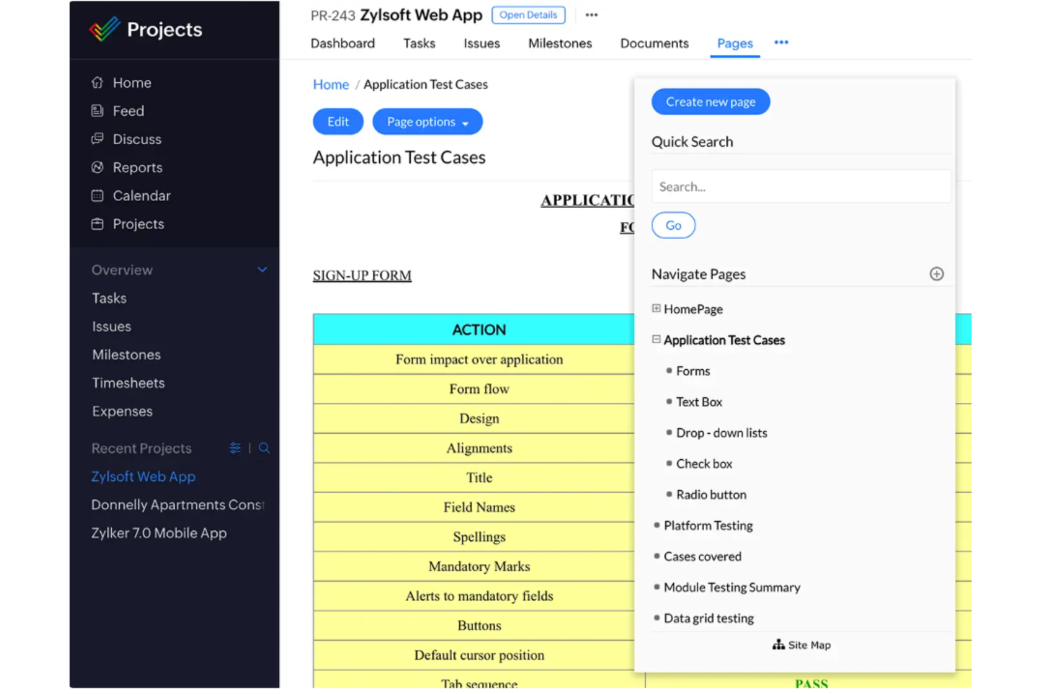 Zoho Projects screenshot - 10 bästa verktygen för projektsamarbete granskade 2026