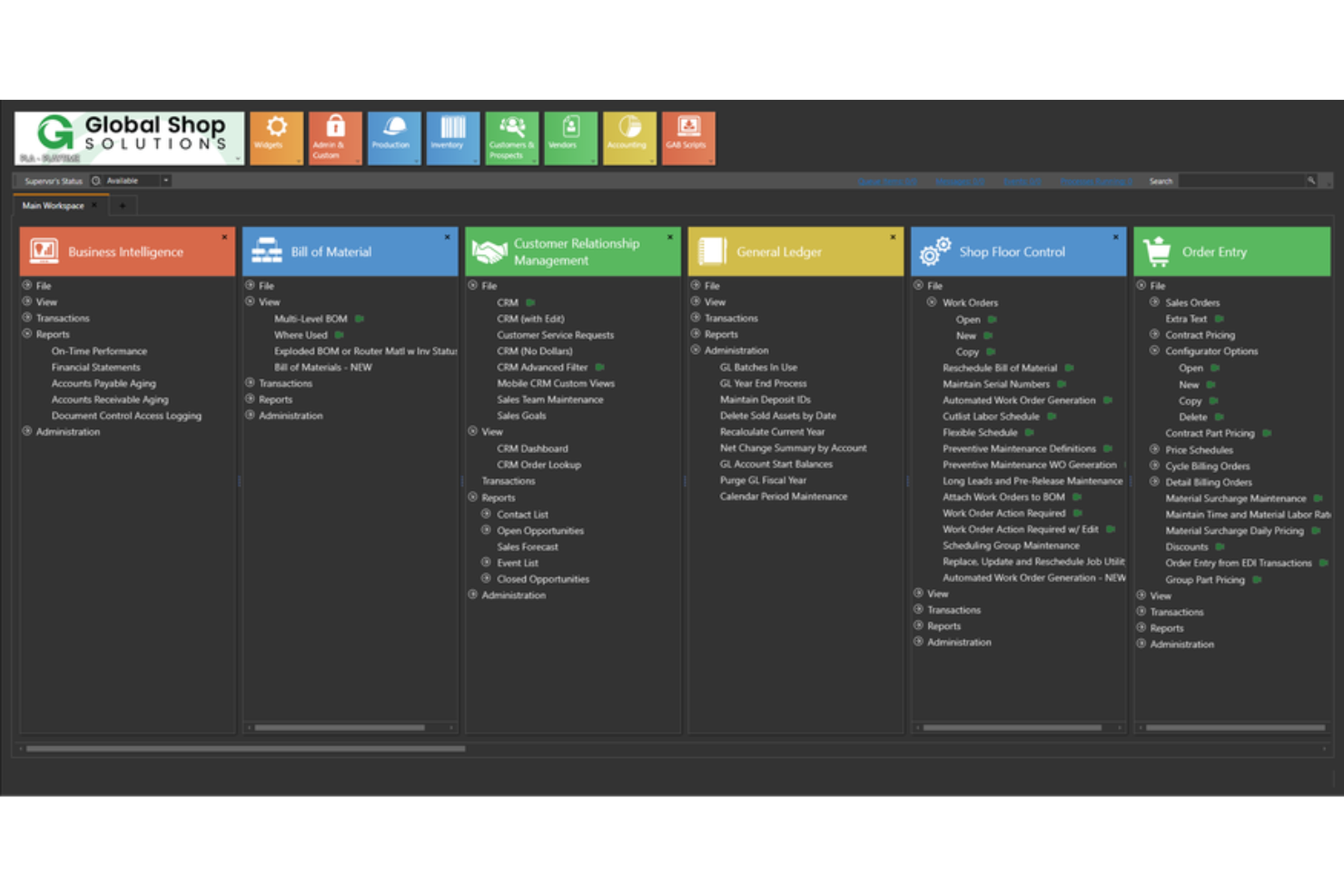 Global Shop Solutions screenshot - 10 bästa programvarorna för ERP-projektledning granskade 2026