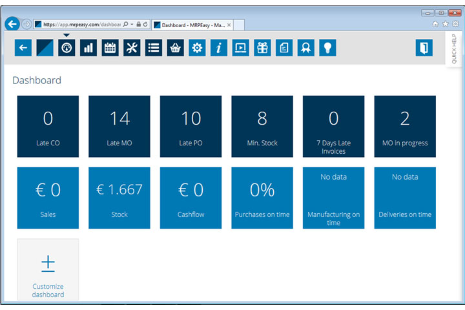 MRPeasy screenshot - 10 bästa programvarorna för lagerresurshantering 2026