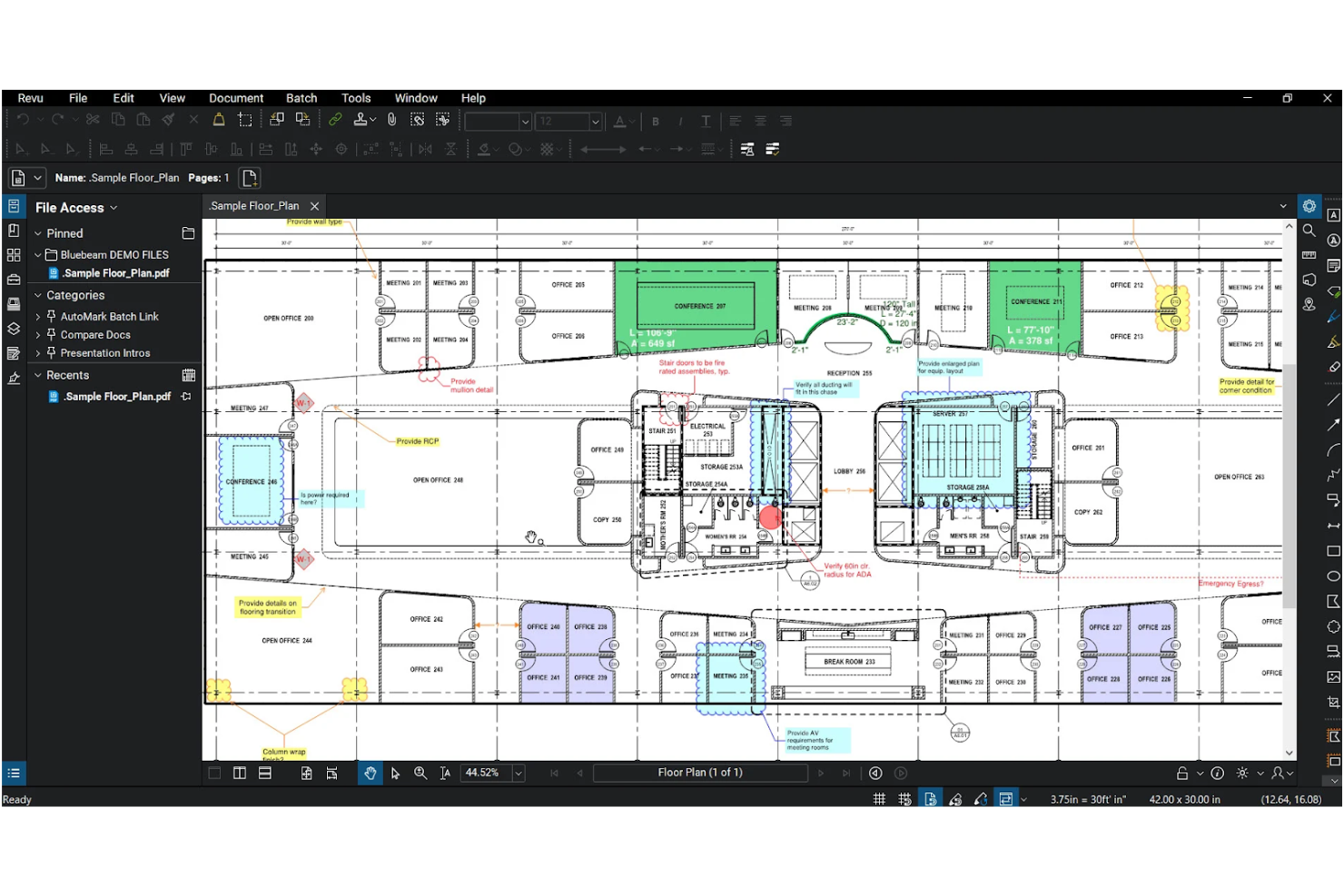Bluebeam Revu screenshot - 10 bästa alternativa verktyg till Jamboard för produktivitet 2026