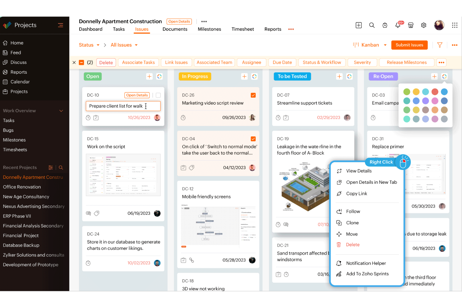Zoho Projects screenshot - 10 bästa verktygen som alternativ till Teamwork för projekt 2026