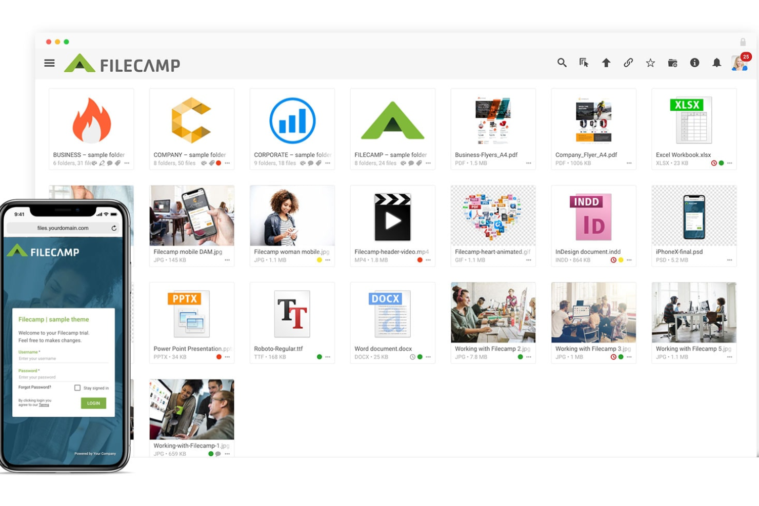 Filecamp screenshot - 10 bästa programvarorna för digital tillgångshantering för arkiv 2026