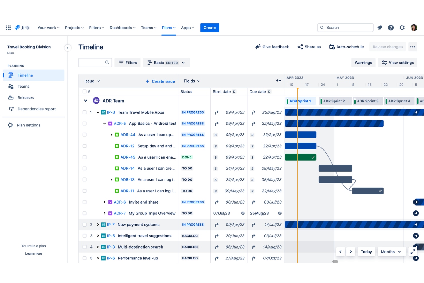 Jira screenshot - 10 bästa alternativen till Zoho Projects – verktyg för projektledning 2026