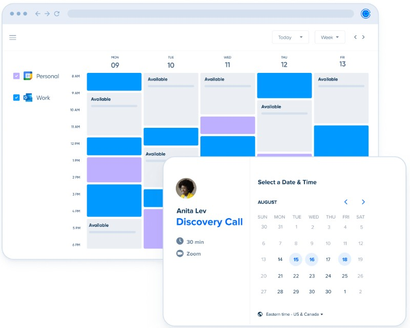 Calendly screenshot - De 10 bästa kalenderprogrammen granskade 2026