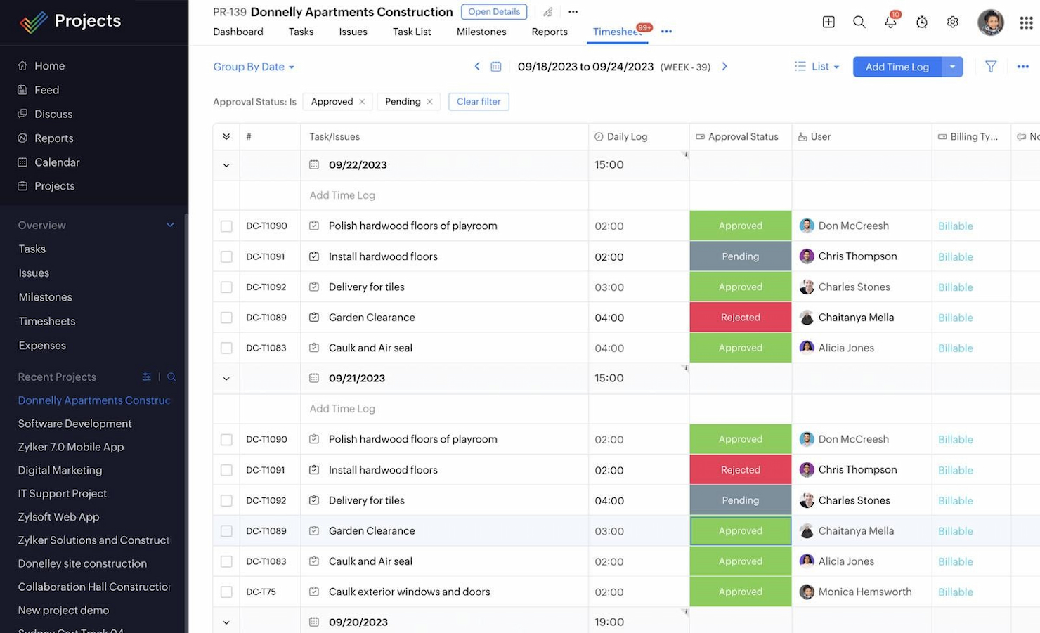 Zoho Projects screenshot - 10 projektledningsprogram för ideella organisationer 2026