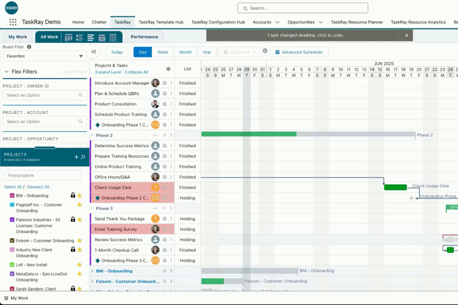 TaskRay screenshot - 10 bästa projektledningsprogramvarorna integrerade med Salesforce