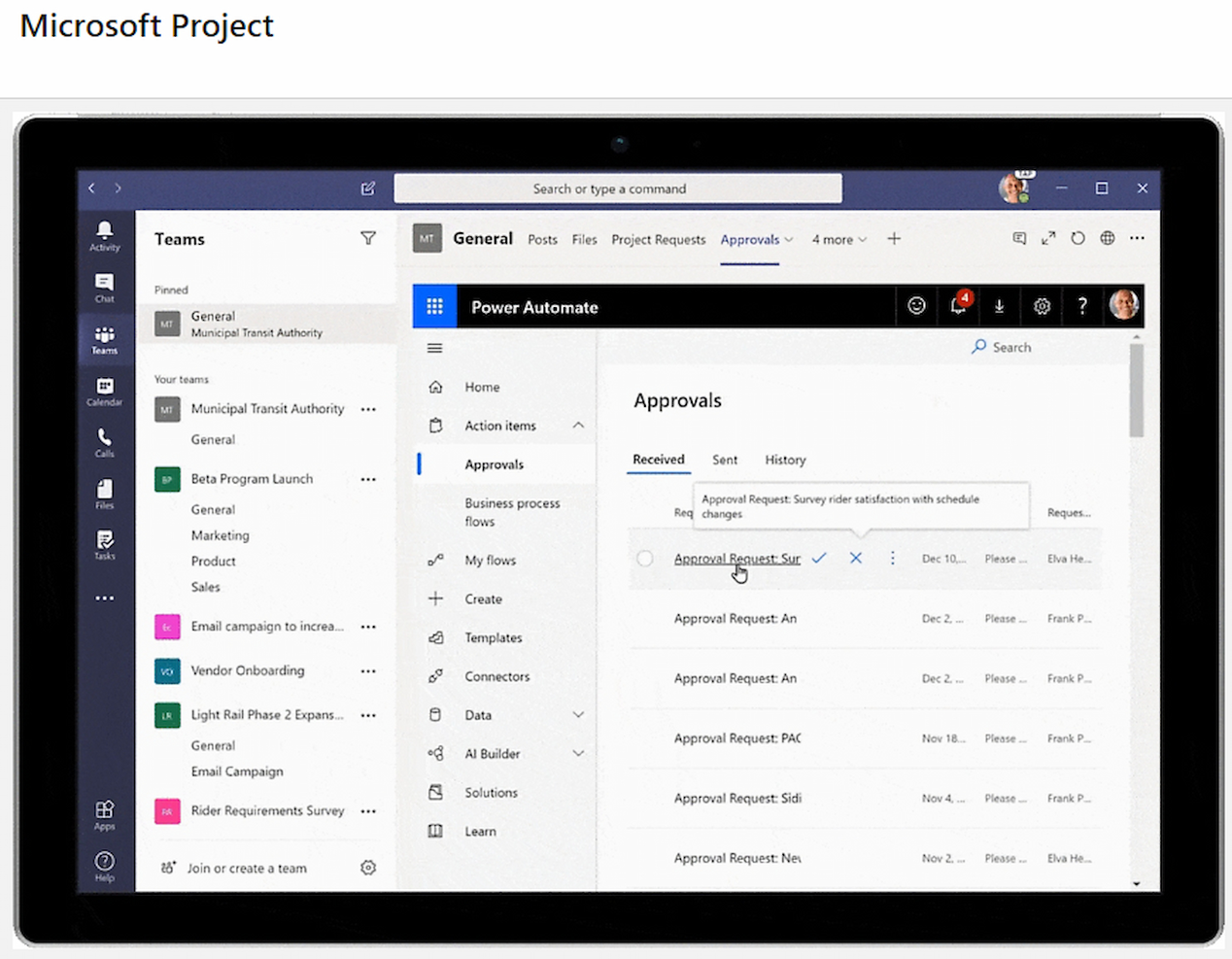 Microsoft Project screenshot - 10 bästa projekthanteringsverktygen som integreras med Microsoft Teams