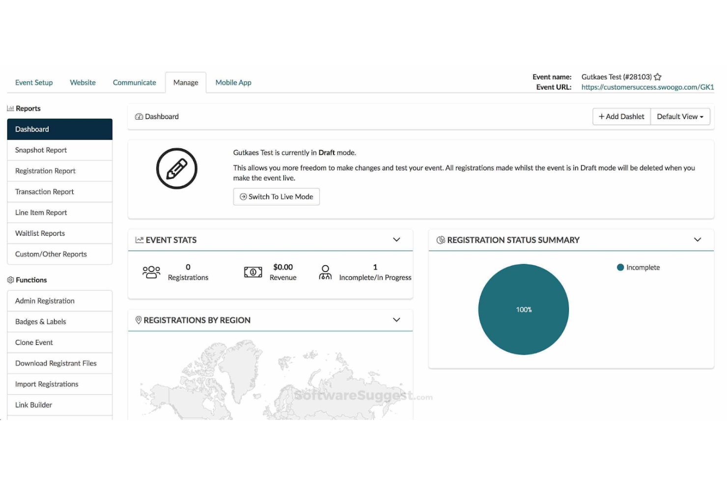 Swoogo screenshot - De 10 bästa programvarorna för projektledning av evenemang 2026