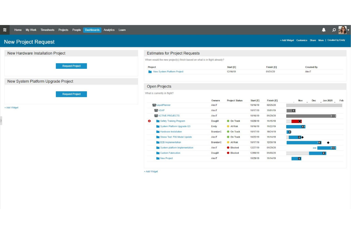 Tempo Portfolio Manager screenshot - De 10 bästa programvarorna för resurshantering för små team 2026