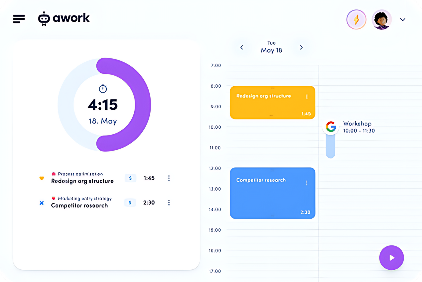 awork screenshot - De 10 bästa programvarorna för resurshantering för små team 2026