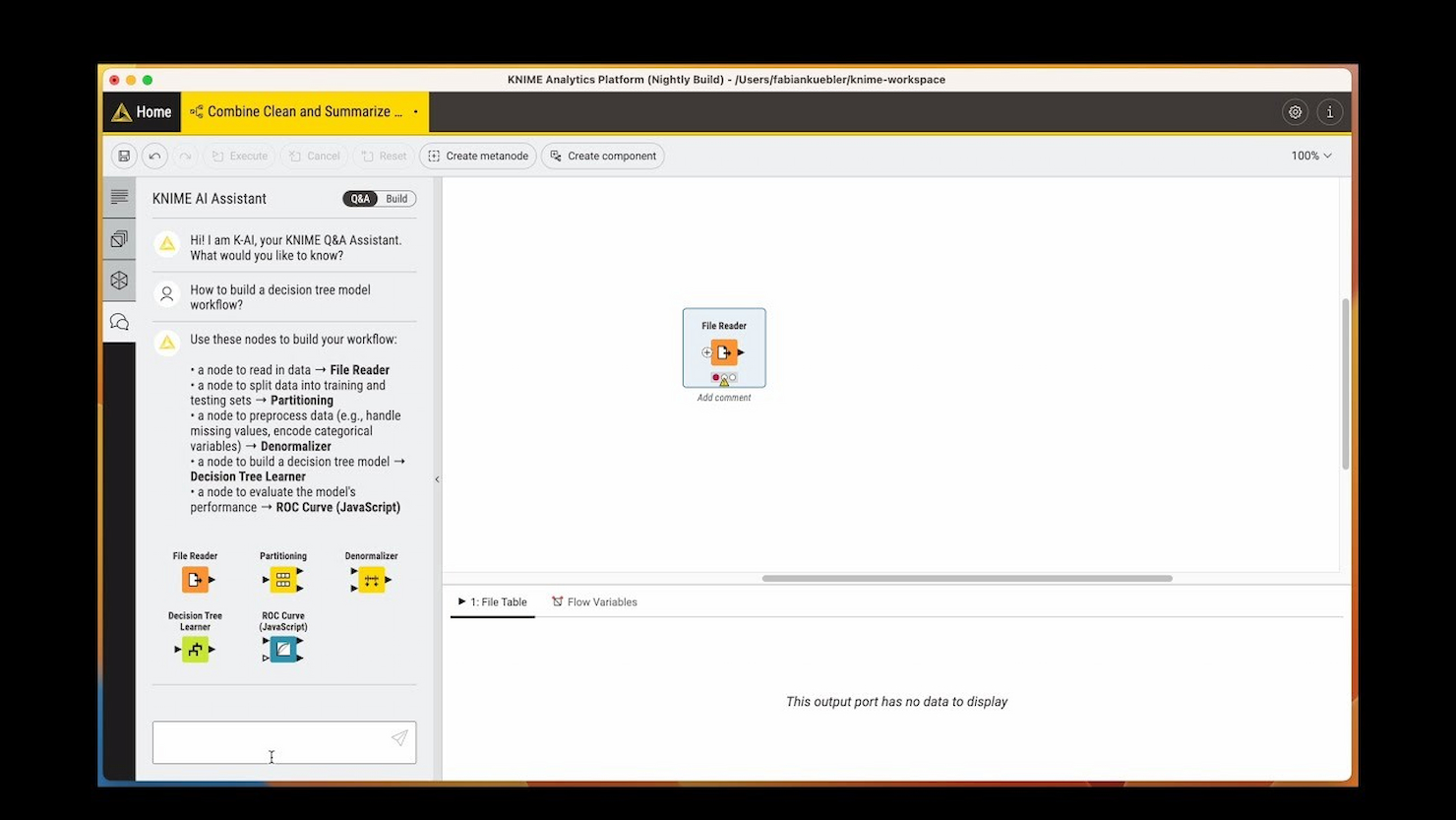 KNIME screenshot - De 10 bästa rapporteringsverktygen med öppen källkod granskade 2026