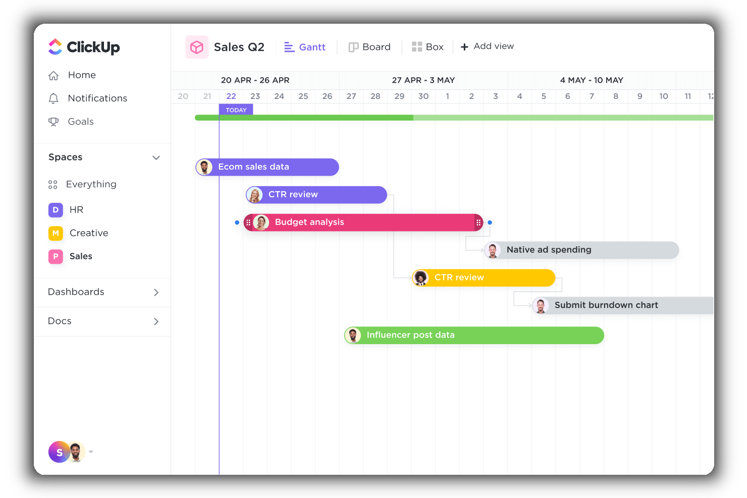 ClickUp screenshot - De 10 bästa programvarorna för Gantt-diagram granskade inför 2026