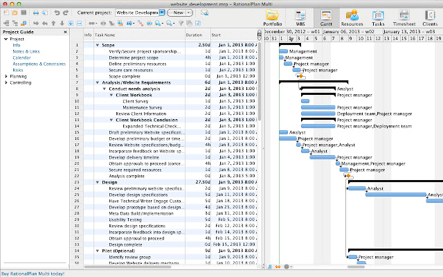 RationalPlan screenshot - 10 bästa programvarorna för projektledning på datorer att välja bland 2026