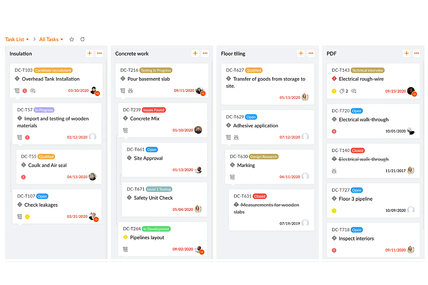 Zoho Projects screenshot - 10 bästa projektledningsprogrammen för datorer att välja bland 2026