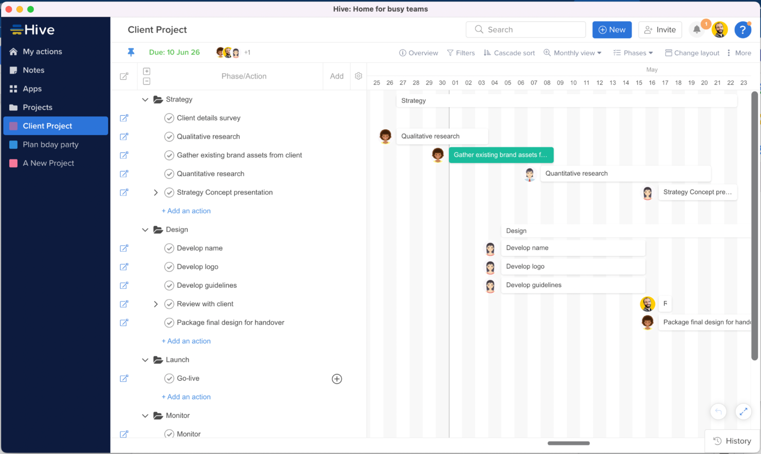 Hive screenshot - 10 bästa programvarorna för projektledning på datorer att välja bland 2026