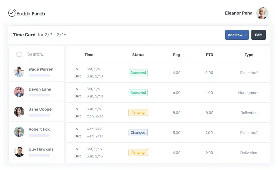Buddy Punch screenshot - 10 bästa Connecteam-alternativen för arbetsstyrkan 2026