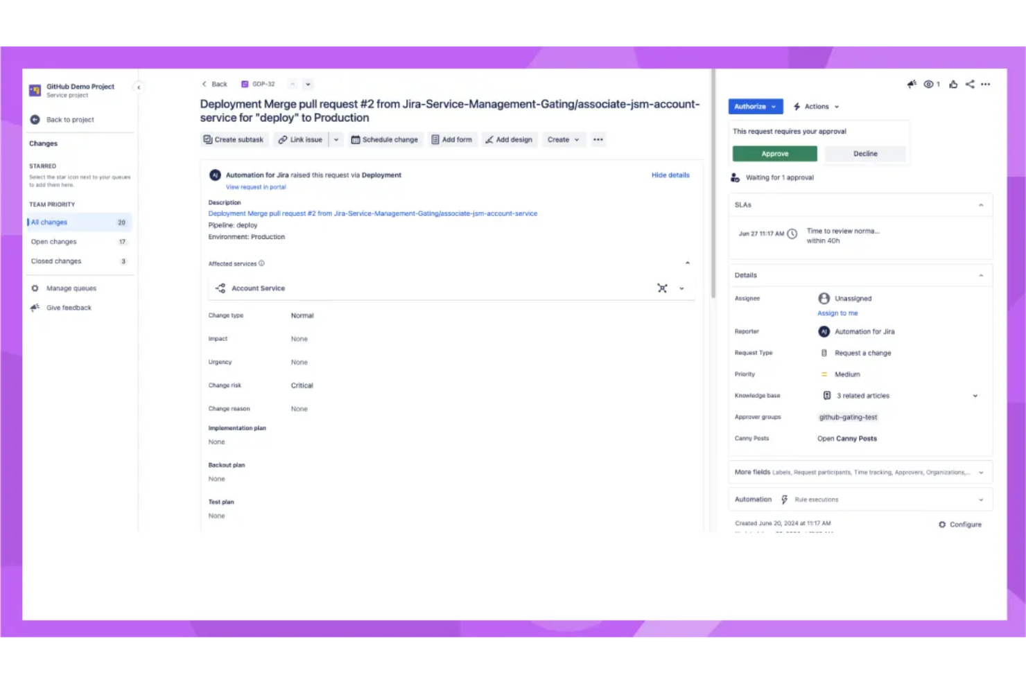 Jira Service Management screenshot - 10 bästa IT-samarbetsverktygen granskade för 2026