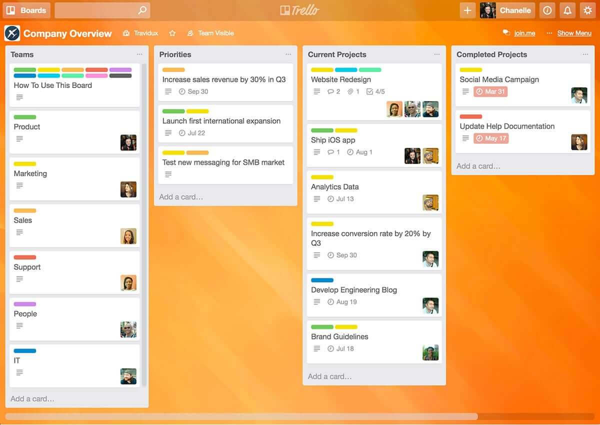 Trello screenshot - 10 bästa onlineverktygen för agil projektledning 2026
