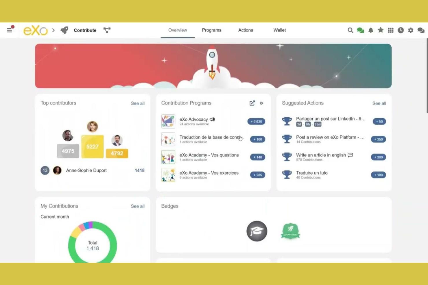 eXo Platform screenshot - 15 val av samarbetsprogram med öppen källkod för 2026