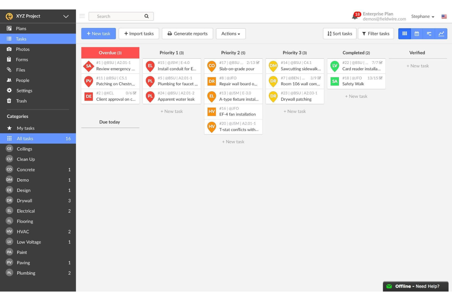 Fieldwire screenshot - 10 bästa programvarorna för arbetsflöden inom bygg som valts ut för 2026