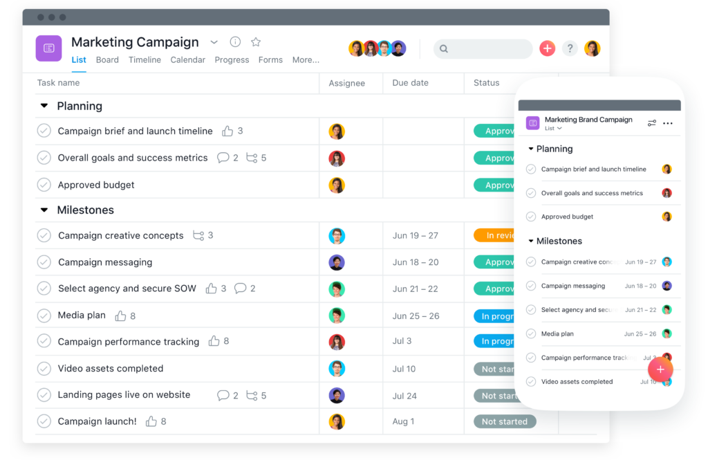 Asana screenshot - De 10 bästa programvarorna för AI-uppgiftshantering granskade 2026