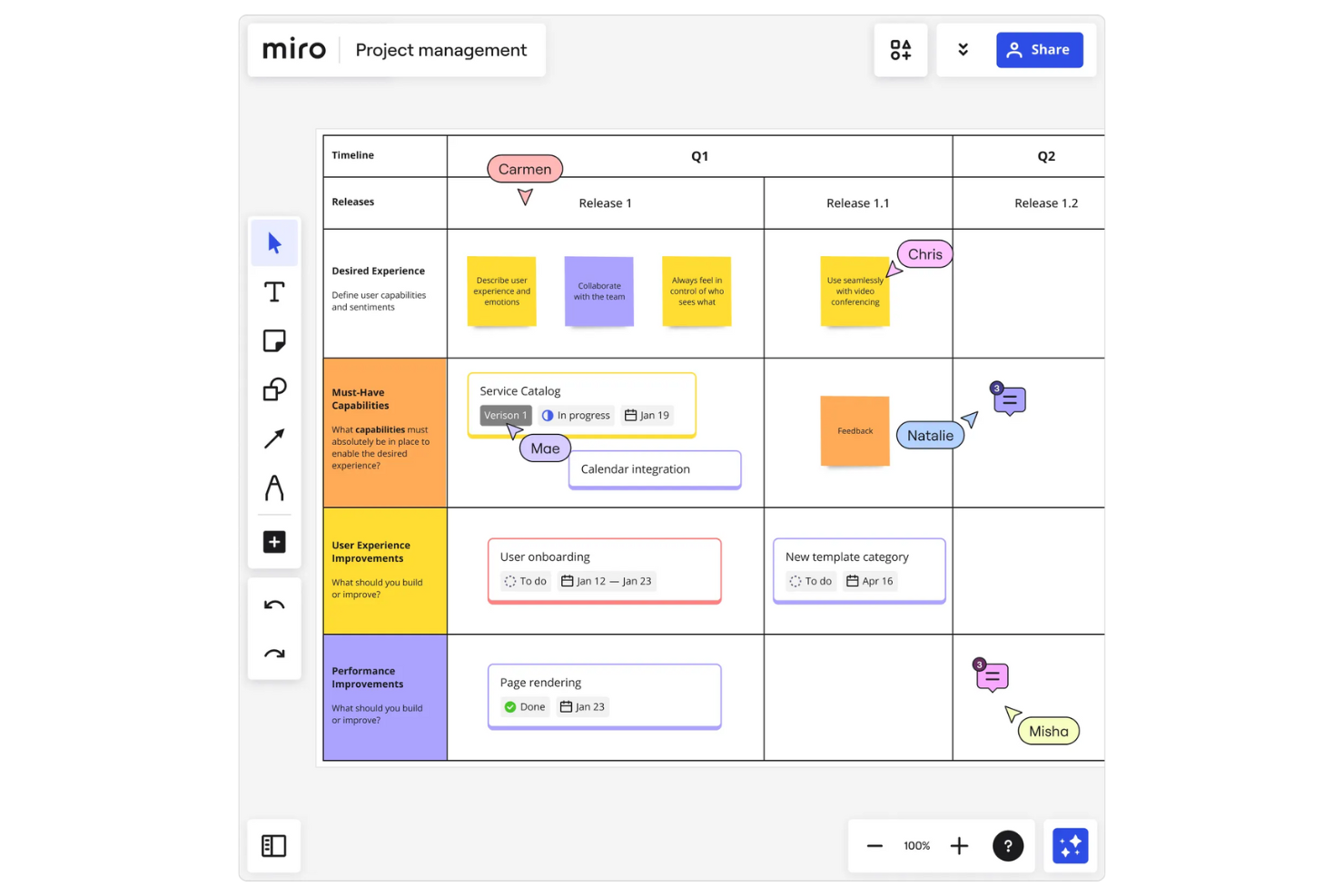 Miro screenshot - 10 bästa Jira-alternativen 2026