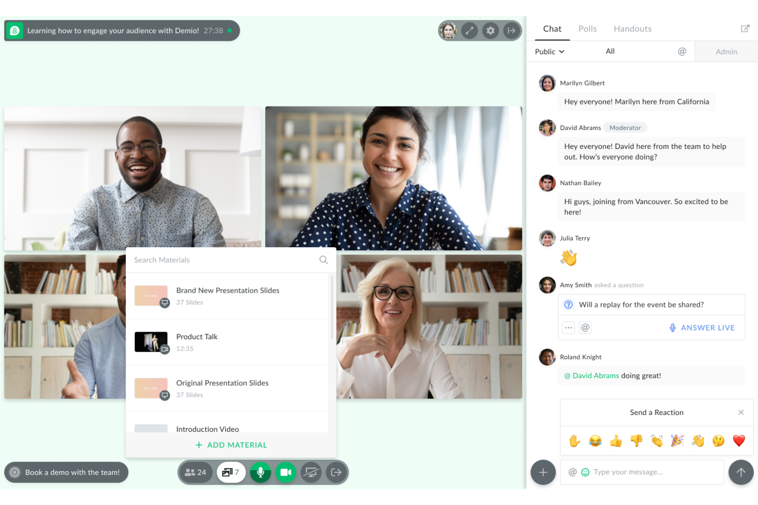 Demio screenshot - 10 bästa Webex-alternativen 2026