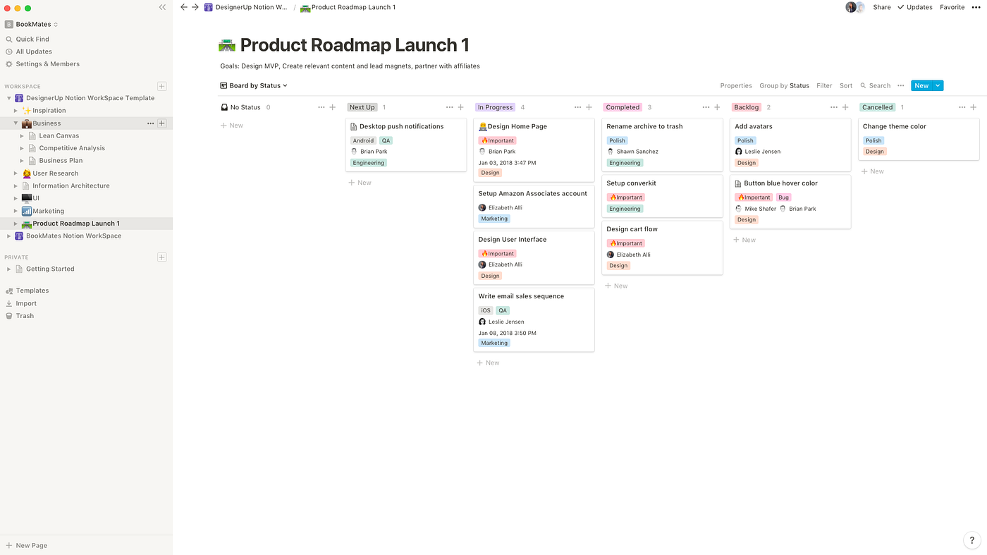 Notion screenshot - Le 10 migliori alternative a Tettra nel 2026