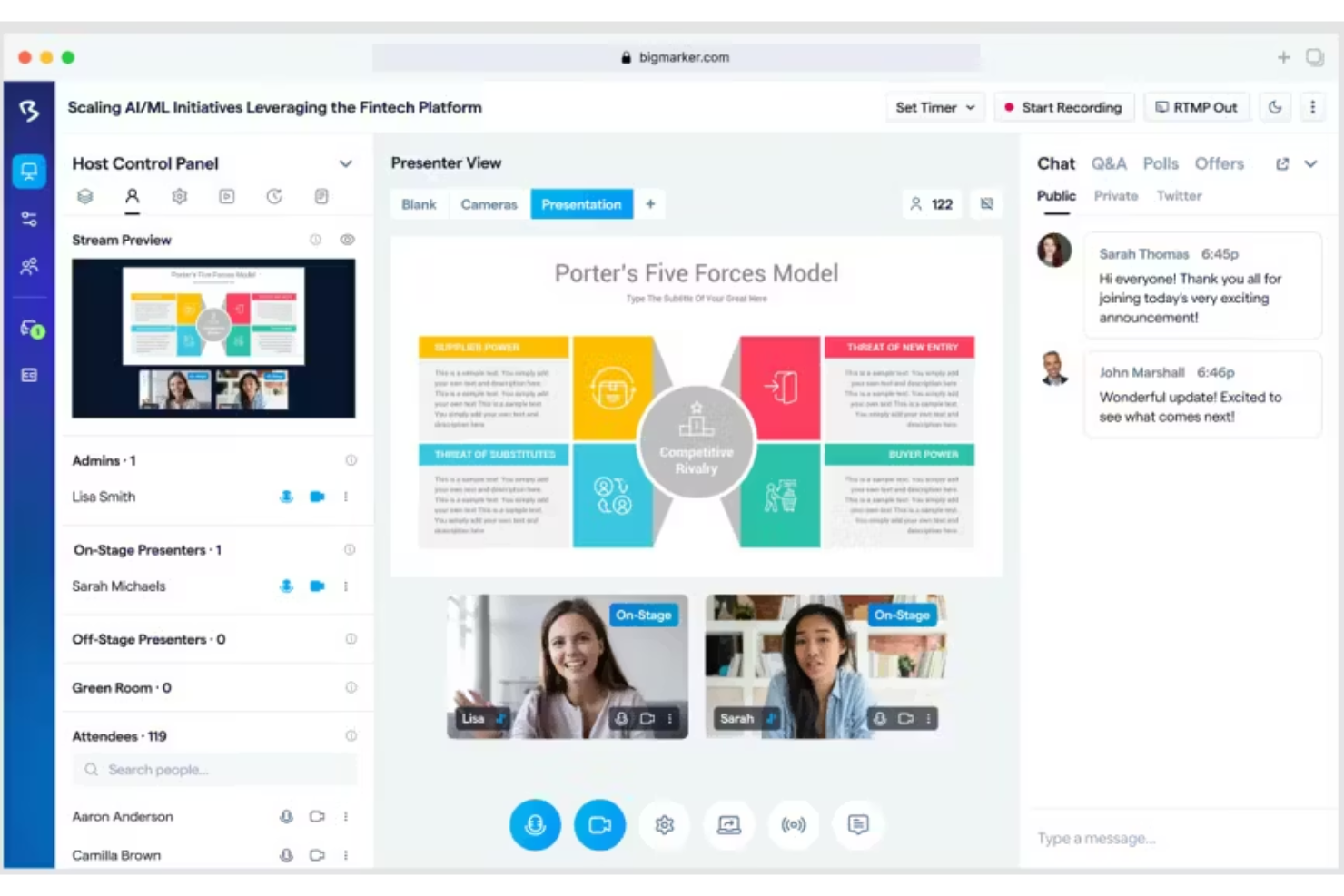 BigMarker screenshot - Le 10 migliori alternative a Webex nel 2026