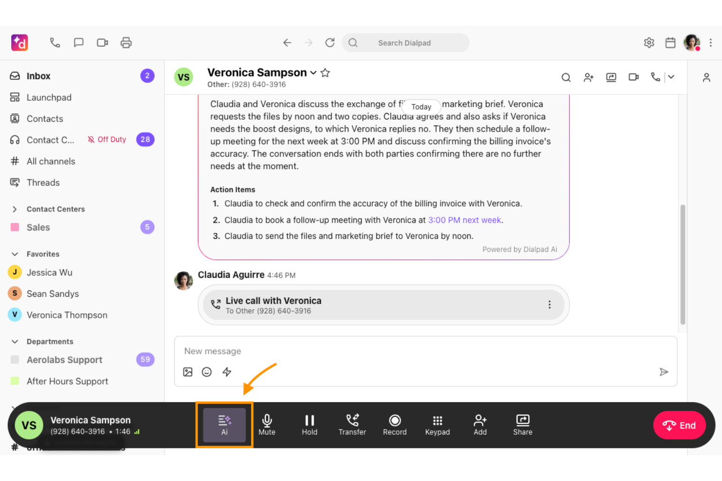 Dialpad screenshot - Le 10 migliori alternative a Google Meet nel 2026