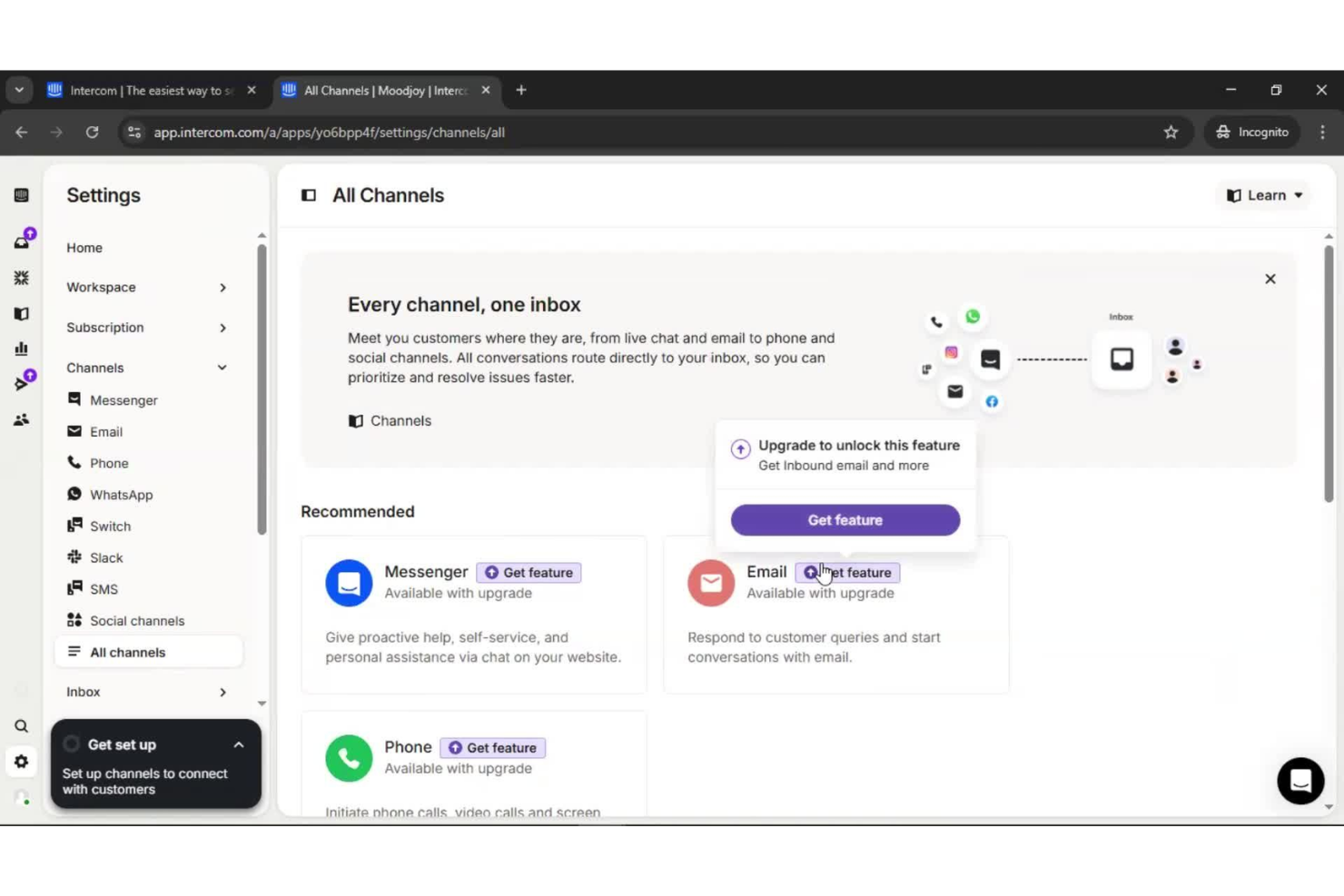 Intercom screenshot - 10 mejores alternativas a iManage en 2026