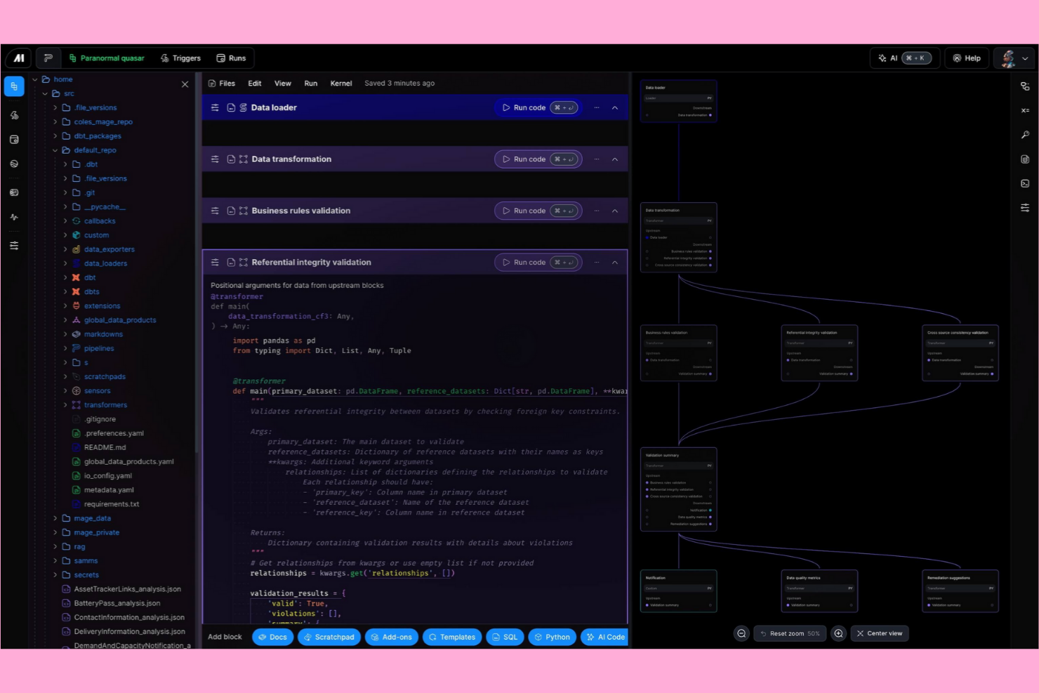 Mage AI screenshot - Le 10 migliori alternative ad Apache Airflow selezionate per il 2026