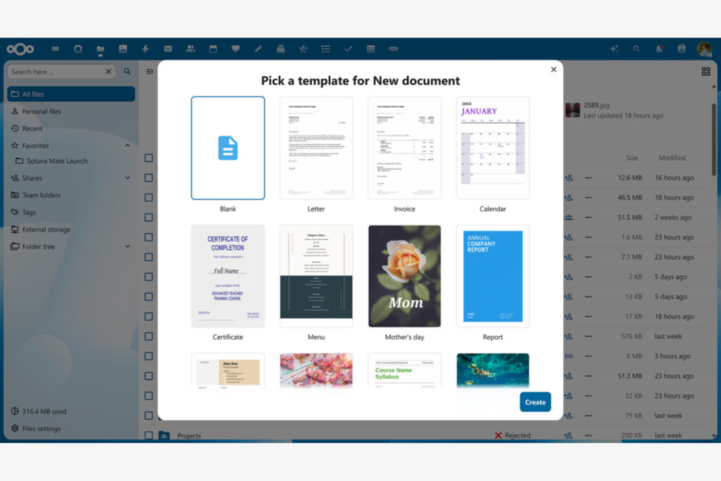 Nextcloud screenshot - 10 alternative a Google Documenti selezionate per il 2026