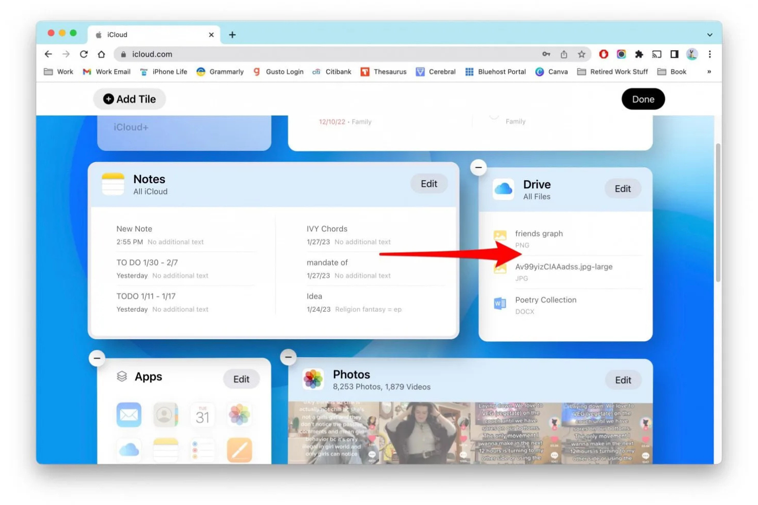 iCloud screenshot - 10 meilleures alternatives à Google Drive passées en revue en 2026