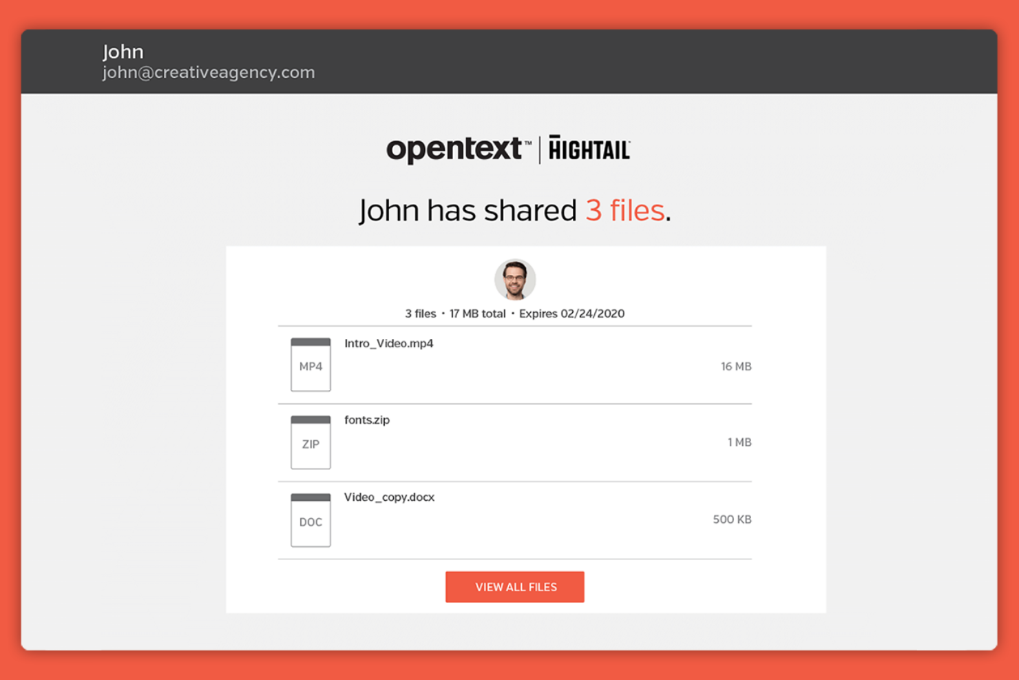 Hightail by OpenText screenshot - Las 10 mejores alternativas a WeTransfer analizadas en 2026