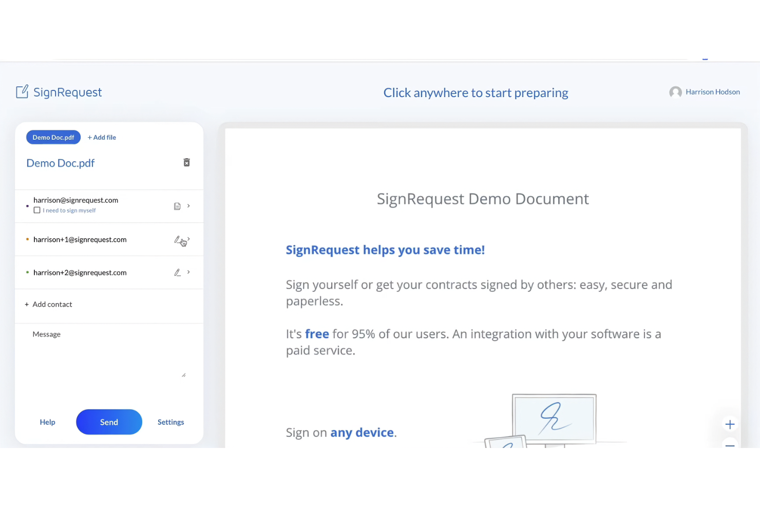 SignRequest screenshot - Die 10 besten Docusign-Alternativen im Test 2026