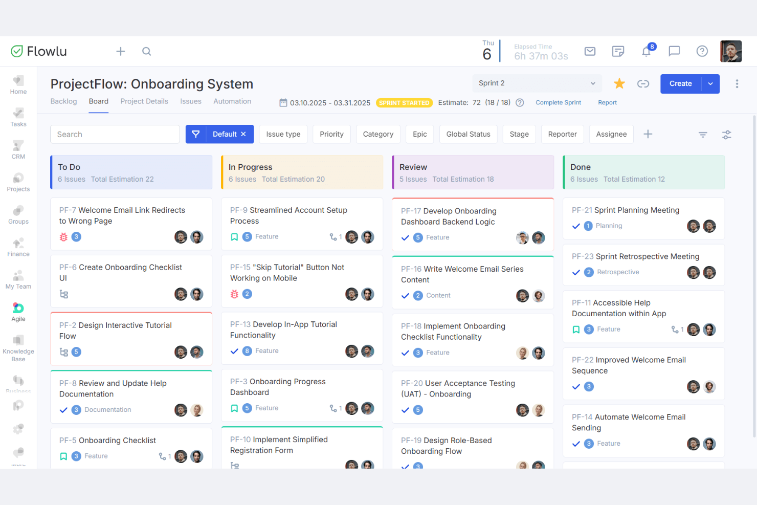 Flowlu screenshot - 10 Mejores Alternativas a WorkflowMax Revisadas en 2026