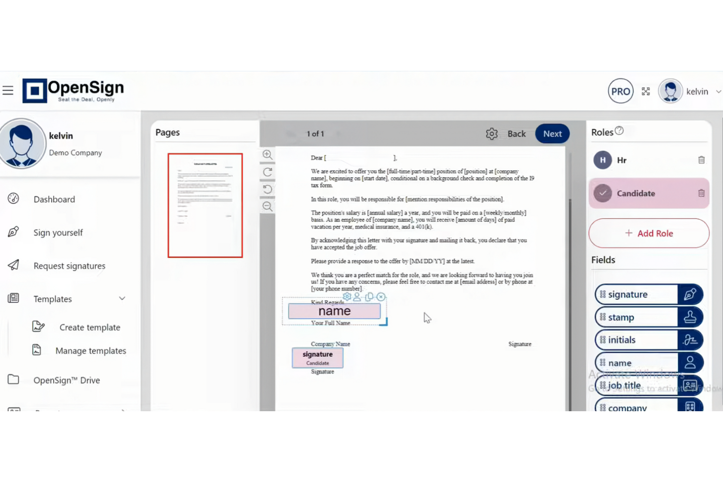 OpenSign screenshot - Die 10 besten Docusign-Alternativen im Test 2026