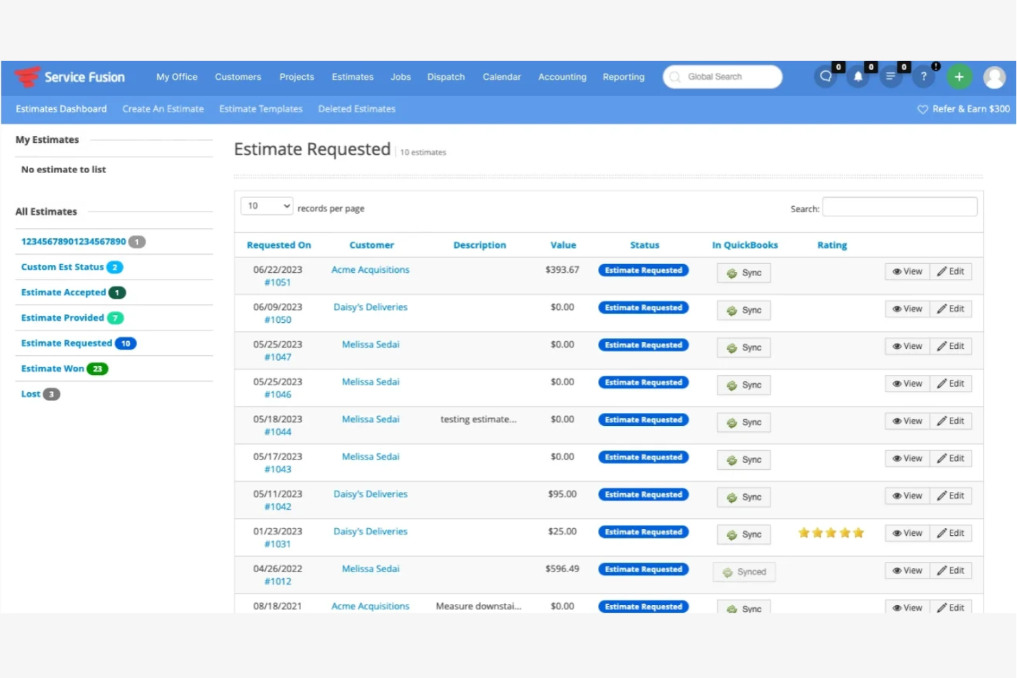 Service Fusion screenshot - Le 10 migliori alternative a Jobber recensite nel 2026
