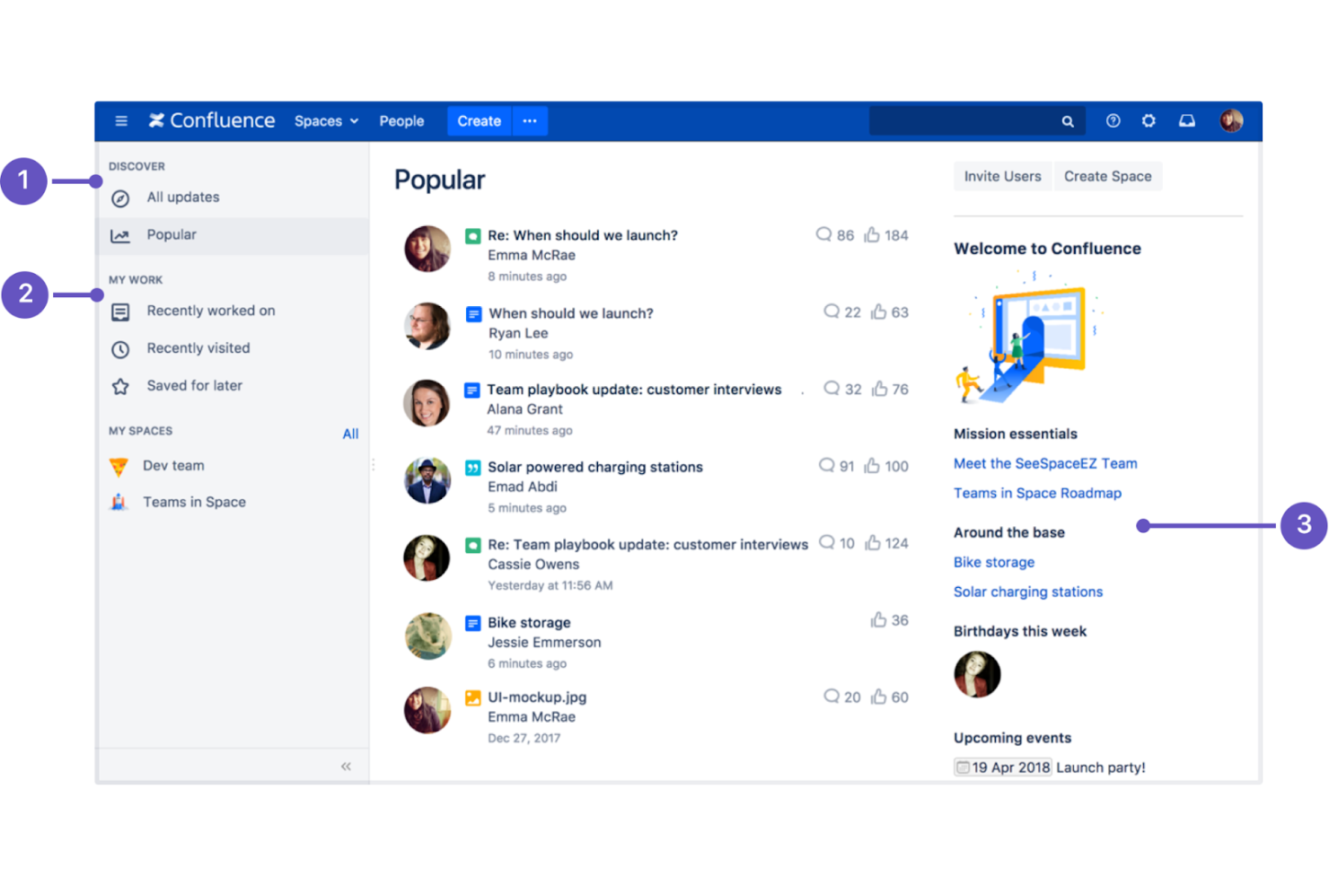 Confluence screenshot - 10 meilleures alternatives à Document360 évaluées en 2026