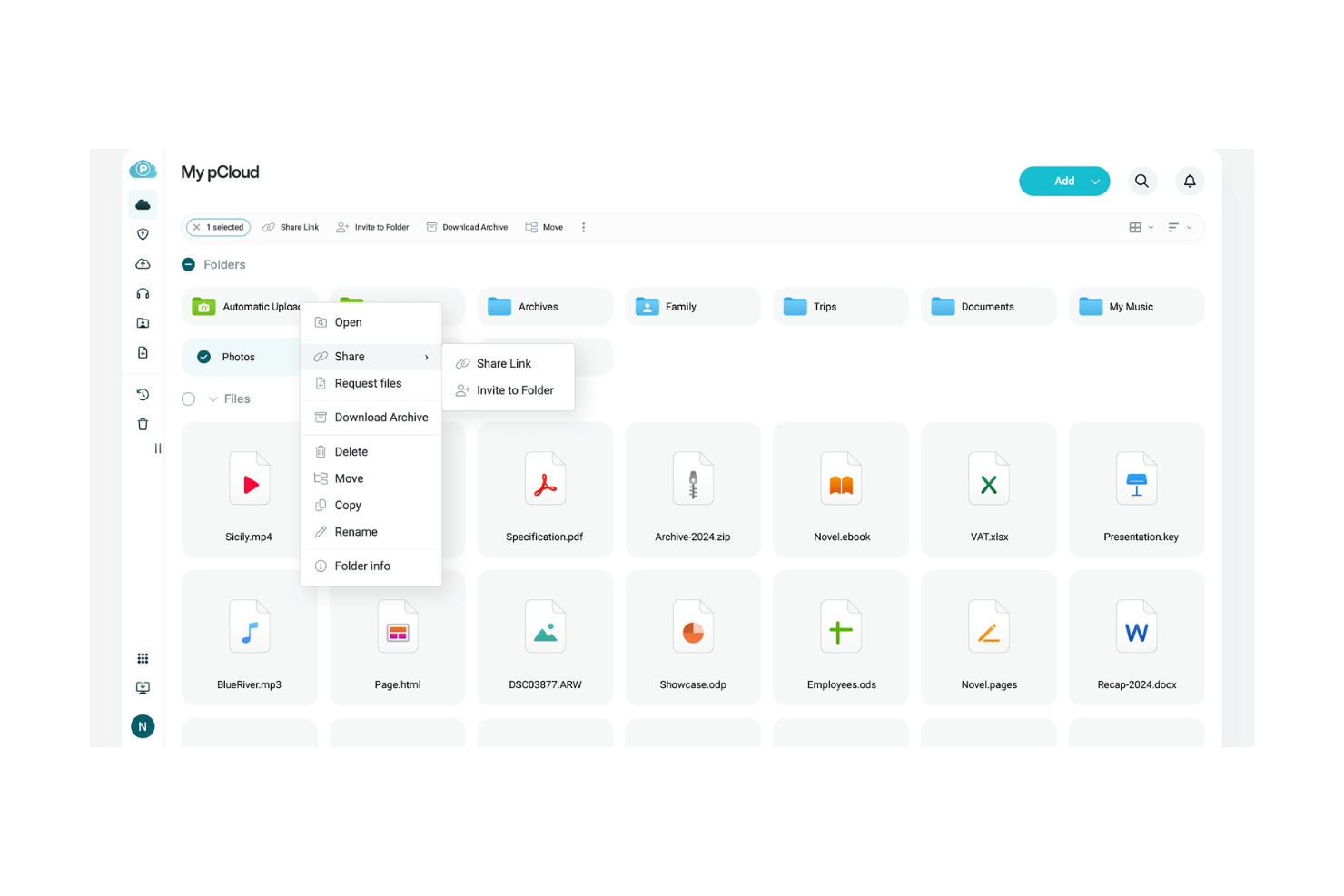 pCloud screenshot - 10 beste Filecamp-Alternativen im Test 2026