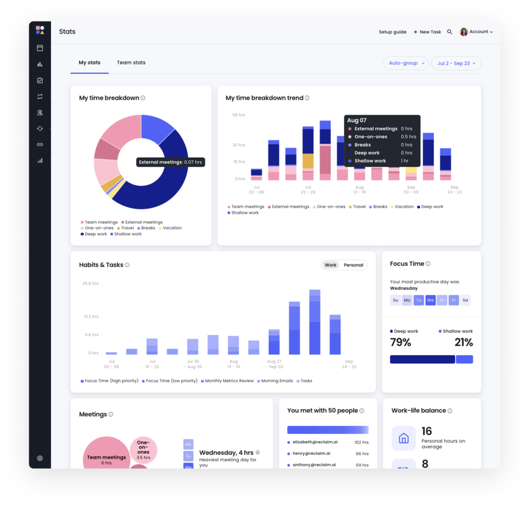 Reclaim screenshot - Las 10 mejores alternativas a Calendly revisadas en 2026